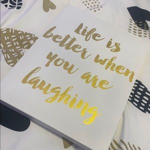 “Life is better when your laughing” picture ✨🤍💛